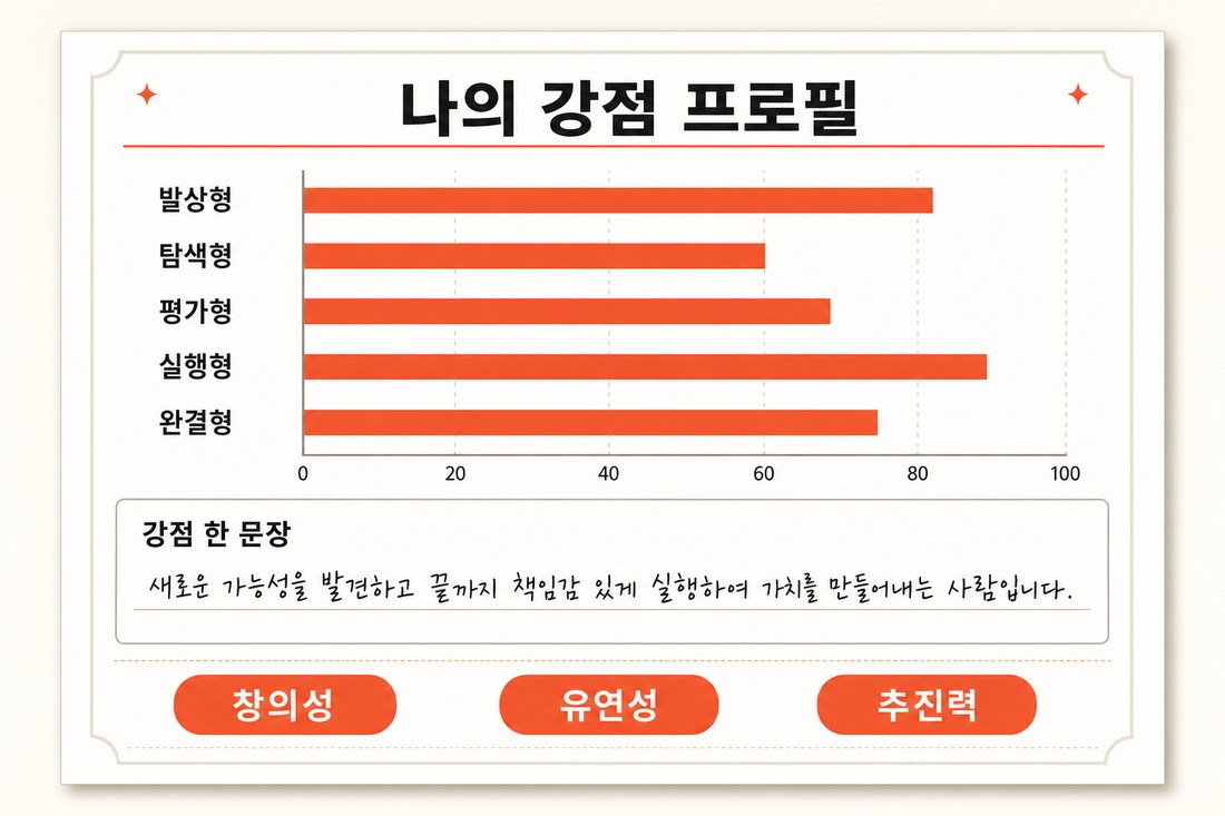 나의 강점 프로필 산출물 예시